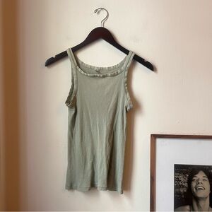 vintage japanese mint green tank top faded military style